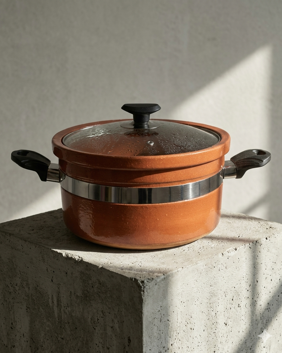 Artisan Clay Glazed Handi Flat