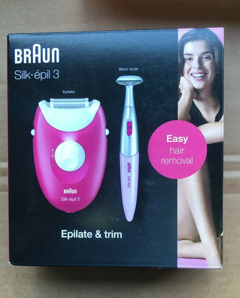 Braun Silk-épil 3 3-420 Epilator with - Silk-épil Bikini Extras Trimmer and 2