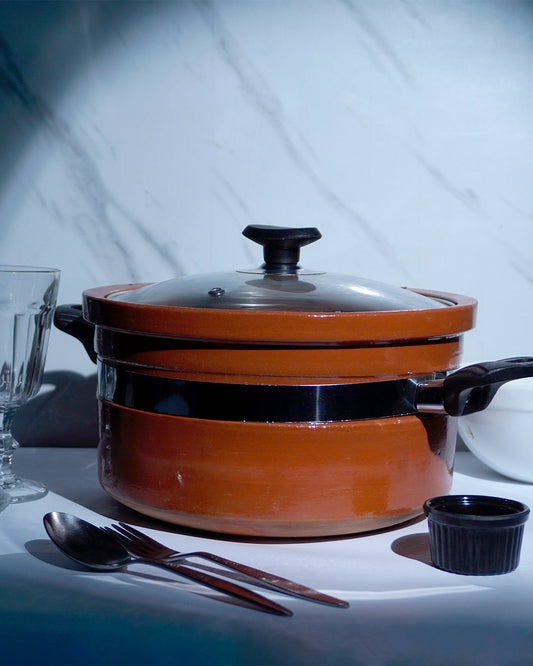 Artisan Clay Glazed Handi Flat