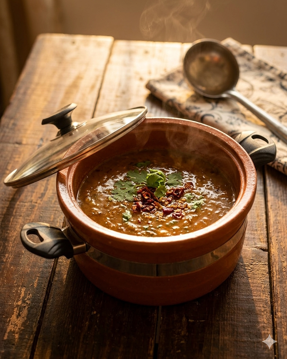 Artisan Clay Glazed Handi Flat